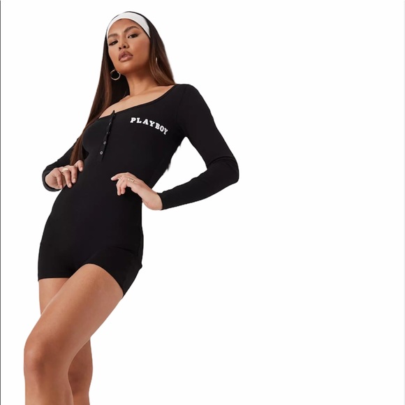 PLAYBOY Pants & Jumpsuits Playboy Button Front Romper Poshmark